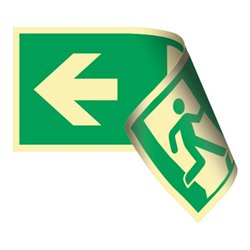 Rettungszeichen DIN EN ISO 7010 L297xB148mm Rettungsweg L/R doppels.Ku.