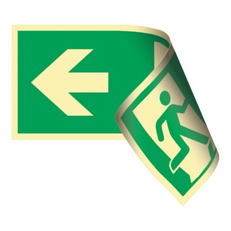 Rettungszeichen DIN EN ISO 7010 L297xB148mm Rettungsweg L/R doppels.Ku.