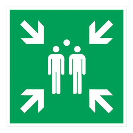 Rettungszeichen ASR A1.3/DIN EN ISO 7010 L400xB400mm Sammelstelle Alu.