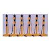 Sperrpfostenset PU gelb/schwarz m.Sechskantfuß D63xH1000mm 6 Pfosten u.5 Ketten