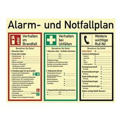 Alarm-/Notfallplan ASR A1.3/DIN EN ISO 7010/DIN 67510 L620xB480mm Ku.