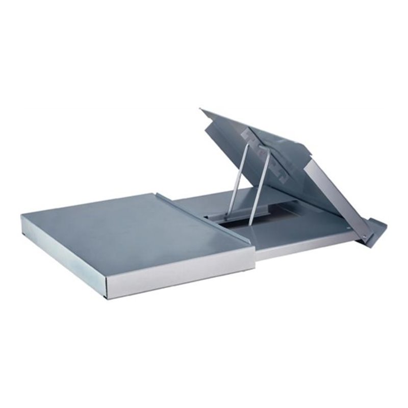 Monitorständer mit Konzepthalter B380xT247xH63mm silber