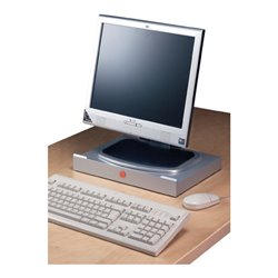 Monitorständer mit Konzepthalter B380xT247xH63mm silber