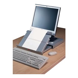 Monitorständer mit Konzepthalter B380xT247xH63mm silber