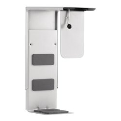 CPU-Halter Trgf.40kg f.Tischplatte 20mm grau H.310-555mm