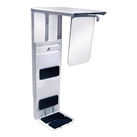 CPU-Halter Trgf.40kg f.Tischplatte 20mm weiß H.310-555mm