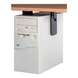 CPU-Halter Trgf.40kg f.Tischplatte 20mm weiß H.310-555mm