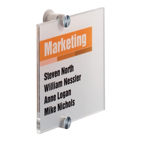 Durable Tür-/Infoschild B148xH148mm Sichtfenster Acryl m2 Einlagefolien Montagematerial