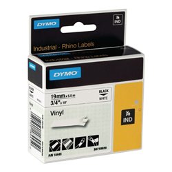 Dymo Schriftband B.19mm/L.5,5m Vinyletikett schwarz auf weiß