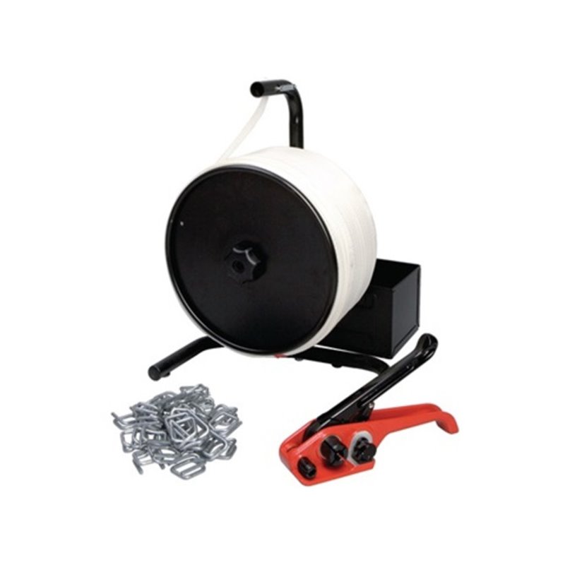 Umreifungsset f.13mm Kunststoffband m.Bandspanner/Verschlussschnallen/PES-Band