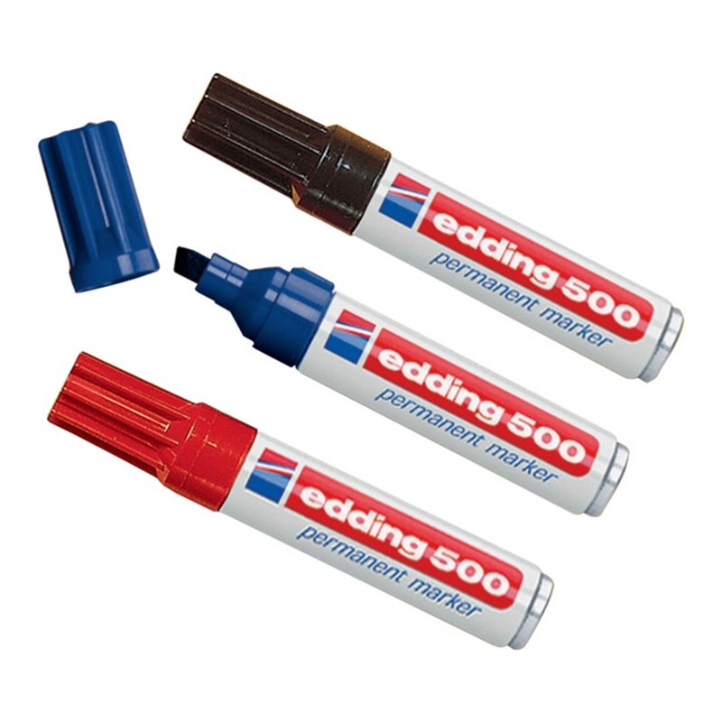 Edding Permanentmarker 500 blau Keilspitze Strichbreite ca.2-7mm