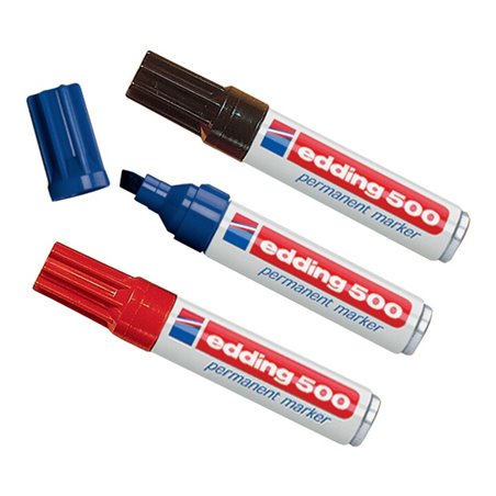 Edding Permanentmarker 500 blau Keilspitze Strichbreite ca.2-7mm