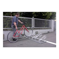 WSM Fahrradbügelparker 1-seitig spitz zulaufend mit 5 Radständen 90 Grad fertig verschweißt
