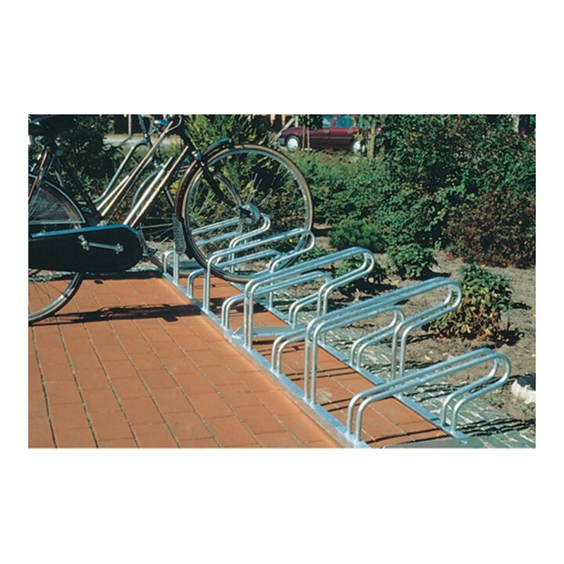WSM Fahrradbügelparker 1-seitig spitz zulaufend mit 10 Radständen 90 Grad fertig verschweißt