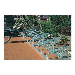 WSM Fahrradbügelparker 1-seitig spitz zulaufend mit 8 Radständen 90 Grad fertig verschweißt