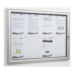 WSM Drehtürschaukasten 16xDIN A4 B930xH1275xT30mm Acryl-Glasdrehtür Ecken abgerundet