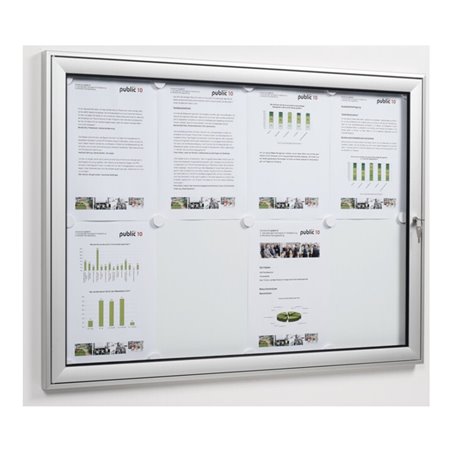 WSM Drehtürschaukasten 16xDIN A4 B930xH1275xT30mm Acryl-Glasdrehtür Ecken abgerundet