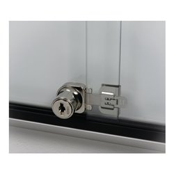 WSM Schiebetürschaukasten 12xDIN A4 B955xH950xT30mm ESG-Glastür Ecken abgerundet
