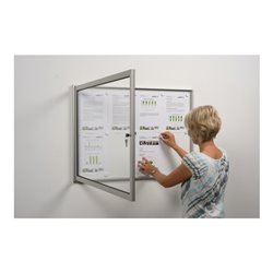 WSM Drehtürschaukasten 8xDIN A4 B930xH680xT30mm ESG-Glasdrehtür Ecken abgerundet