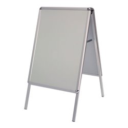 Kundenstopper Alu.silberf.2xDIN A1 f.d.geschüt.Aussenbereich elox.WSM