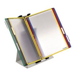 Tischständer A4 grau aus Metall mit 10 Sichttafeln A4 sortiert