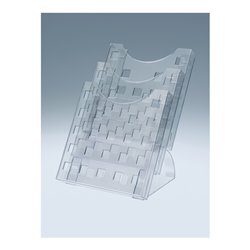 helit Tischprospekthalter 3Fächer f.DIN A4 hoch Ku. transparent freistehend