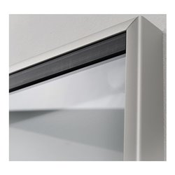 WSM Schiebetürschaukasten 18xDIN A4 B1350xH1050xT30mm ESG-Glastür Ecken abgerundet