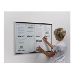 WSM Schiebetürschaukasten 8xDIN A4 B920xH674xT30mm ESG-Glastür Ecken abgerundet