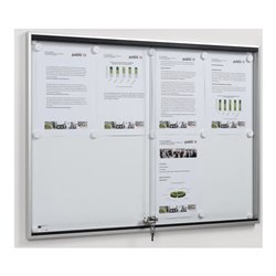 WSM Schiebetürschaukasten 8xDIN A4 B920xH674xT30mm ESG-Glastür Ecken abgerundet