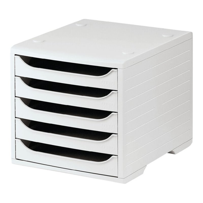 Ablagebox 5 Schubl.grau/grau Ku.H255xB270xT340mm STYRO