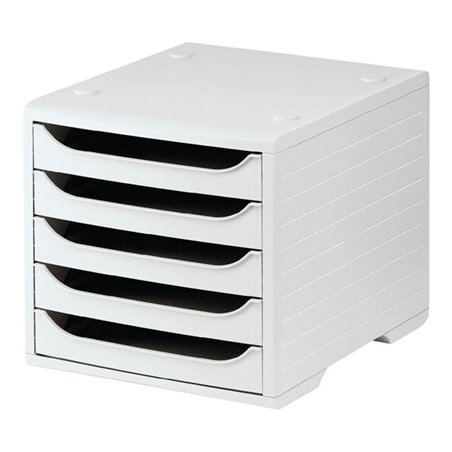 Ablagebox 5 Schubl.grau/grau Ku.H255xB270xT340mm STYRO