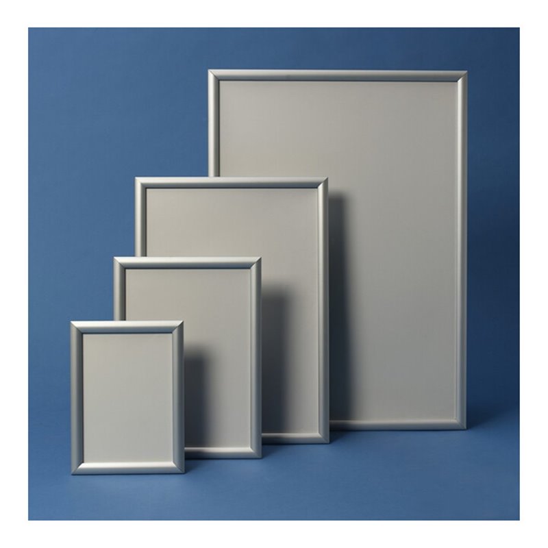 Klapprahmen Plakatmaß DIN A3 Klemmprofil 32 mm silberfarbig eloxiert