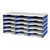 Sortierablage Trio 15 Fächer H363xB723xT331mm Polystyrol grau/blau STYRO