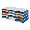 Sortierablage Trio 15 Fächer H363xB723xT331mm Polystyrol grau/blau STYRO