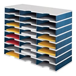 Sortierablage Trio 12 Fächer H293xB723xT331mm Polystyrol grau/blau STYRO