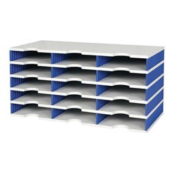 Sortierablage Trio 12 Fächer H293xB723xT331mm Polystyrol grau/blau STYRO