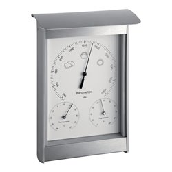 Wetterstation H215xB145xT70mm silber/weiß Aluminium/Kunststoff f.innen/außen