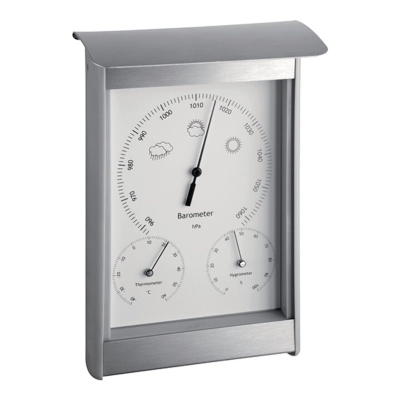 Wetterstation H215xB145xT70mm silber/weiß Aluminium/Kunststoff f.innen/außen