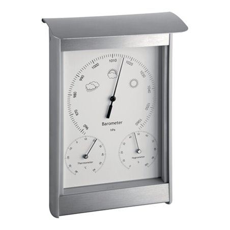 Wetterstation H215xB145xT70mm silber/weiß Aluminium/Kunststoff f.innen/außen