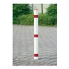 Sperrpfosten STA rot-weiß D.76mm Mit Dreikantschloss u.Bodenhülse m.Spitzkappe
