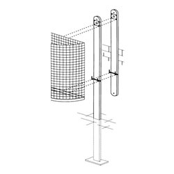 Befestigungsschiene f. Wandmontage m. Schloss u. Schlüssel f. Abfallbehälter 27l