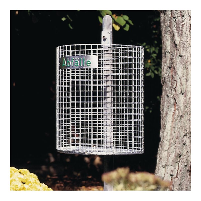 Abfallkorb H400xB430xT210mm 27l Drahtgitter verz.m.gelochtem BD