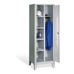 C+P Wäsche-Spind Classic auf Füßen, 2 Abteile, H1850xB610xT500mm Front Lichtgrau Korpus Lichtgrau