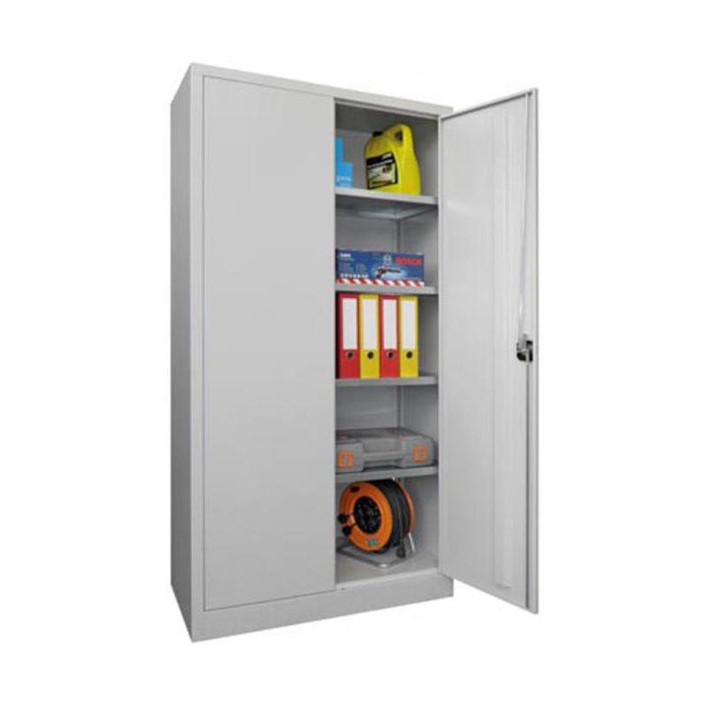 Flügeltürenschrank, Vollblechtüren, 4 verzinkte Böden, BxTxH 1200x600x1950 mm, Korpus und Front RAL  5015 himmelblau