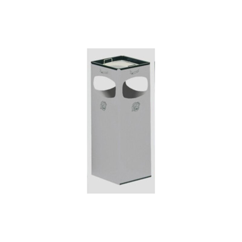 VAR Ascher/Abfallsammler mit 4-fach Einwurf silber 28 l