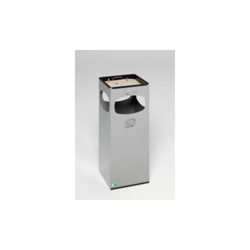 VAR Abfallsammler/Ascher 4-fach Einwurf Aschereinsatz Stahl 28 l