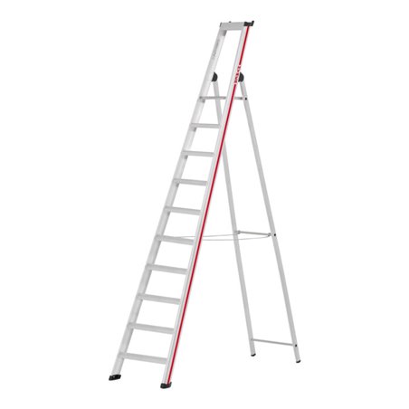 Hymer Stufenstehleiter mit Plattform, einseitig begehbar, 10 Stufen