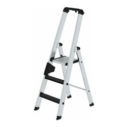 MUNK Aluminium-Stufenstehleiter einseitig begehbar mit clip-step R13