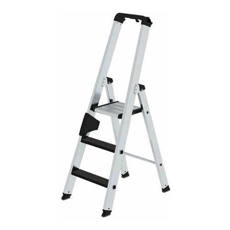 MUNK Aluminium-Stufenstehleiter einseitig begehbar mit clip-step R13