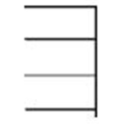 Edelstahlregal, Anbaufeld, 4 geschlossene Böden, BxTxH 1200x400x1800 mm